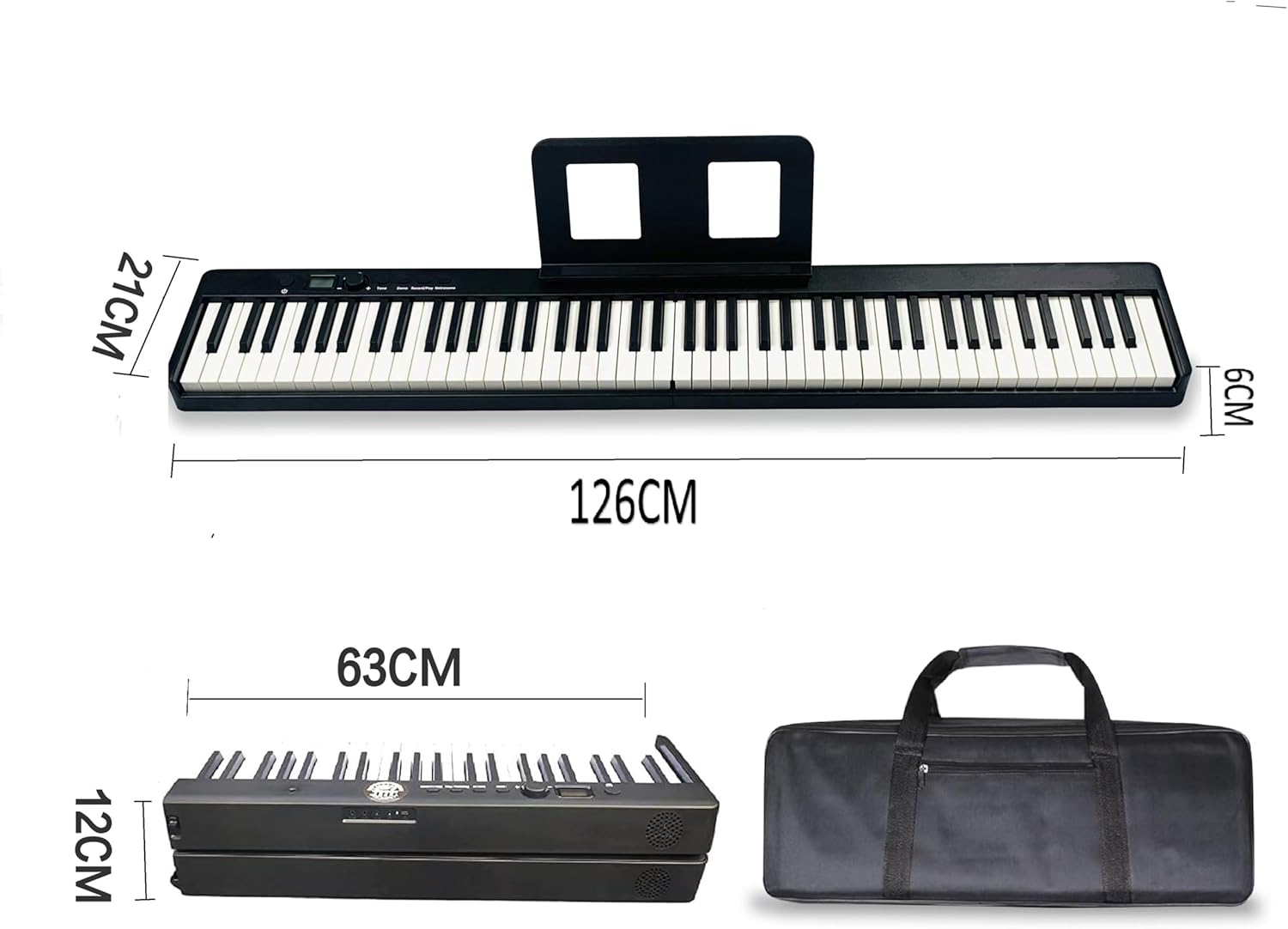 Digital Piano 88 Key Weighted - 88건반 세미-웨이티드 휴대용 접이식 디지털 전자