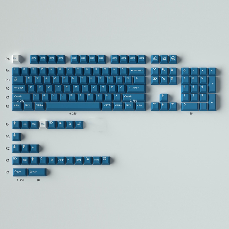 Synthesizer Keyboard 61 Key - GMK KATAKANA 블랙/블루 129 키 PBT