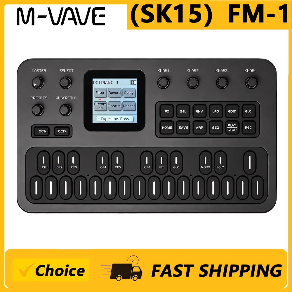 M-VAVE(SK15)FM-1 신디사이저, 휴대용 핸드 - Groovebox Drum Machine 리뷰 및 가격